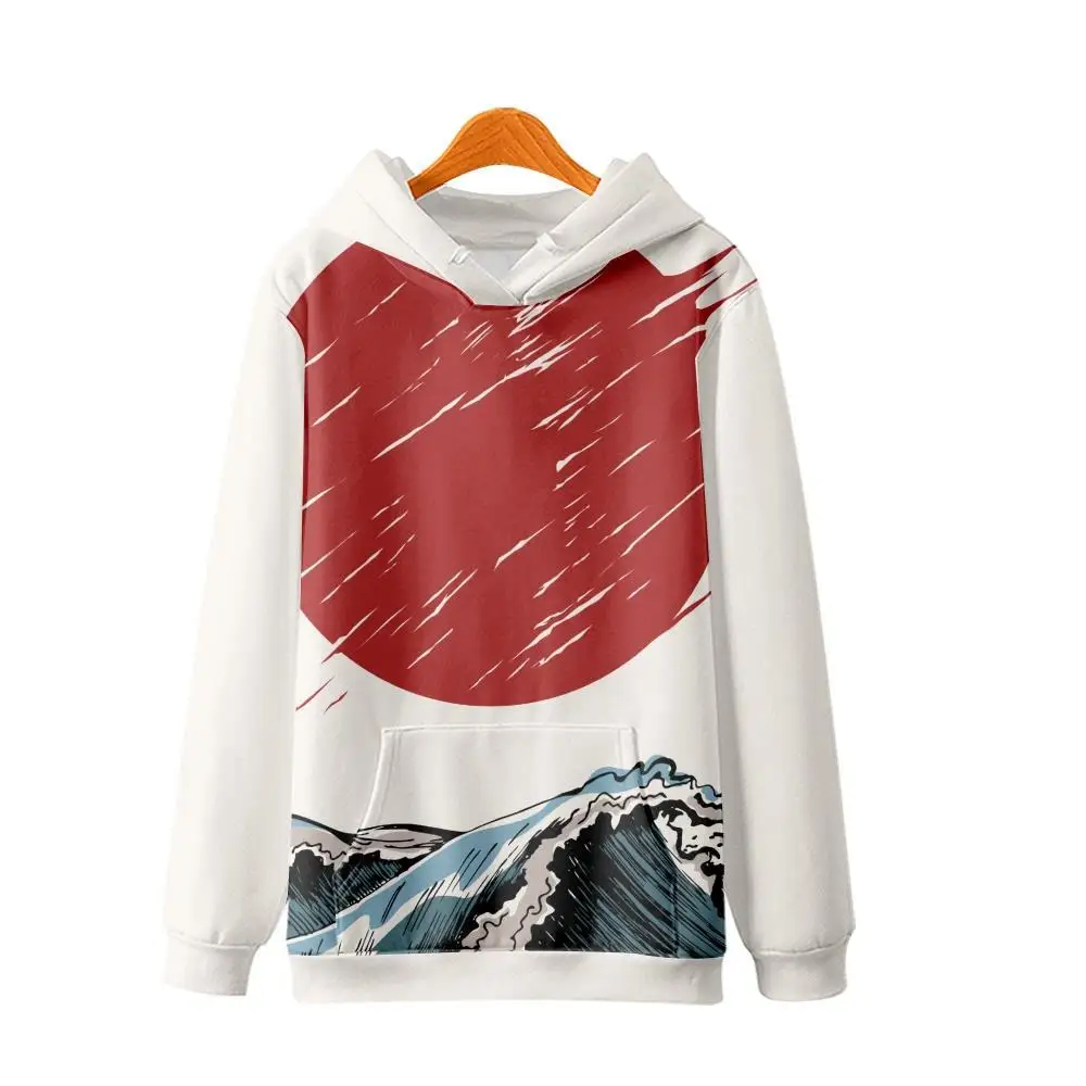 

Пуловер с длинным рукавом и принтом мультяшных волн и солнца, толстовки, Осенний Повседневный свитшот для мужчин и женщин, уличная одежда в стиле Харадзюку
