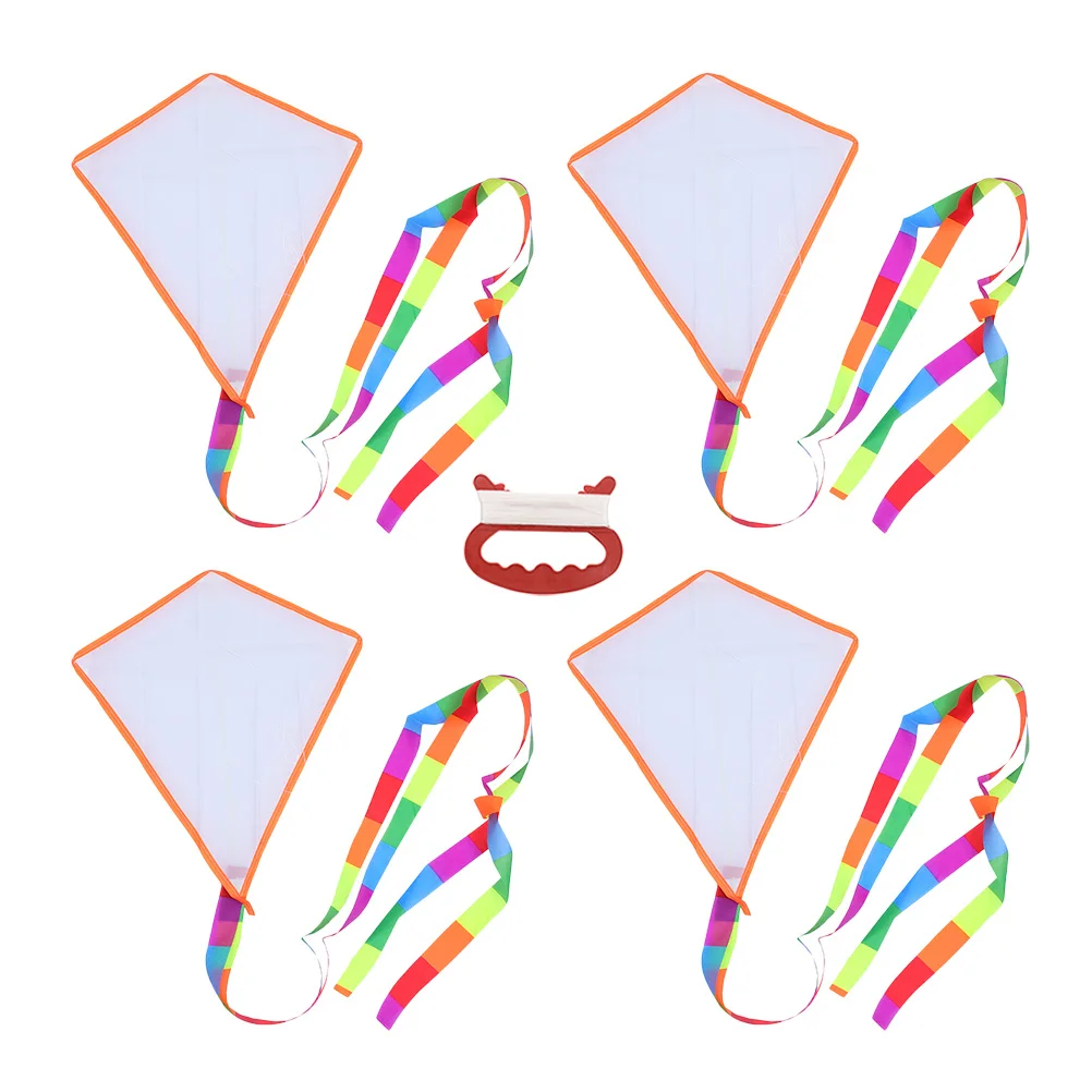 4Pcs DIY Kite Blank Kreative Kinder Fliegen Set Zeichnung Färbung Familie Malerei Interaktive Zubehör Kinder Kite Kinder Zubehör