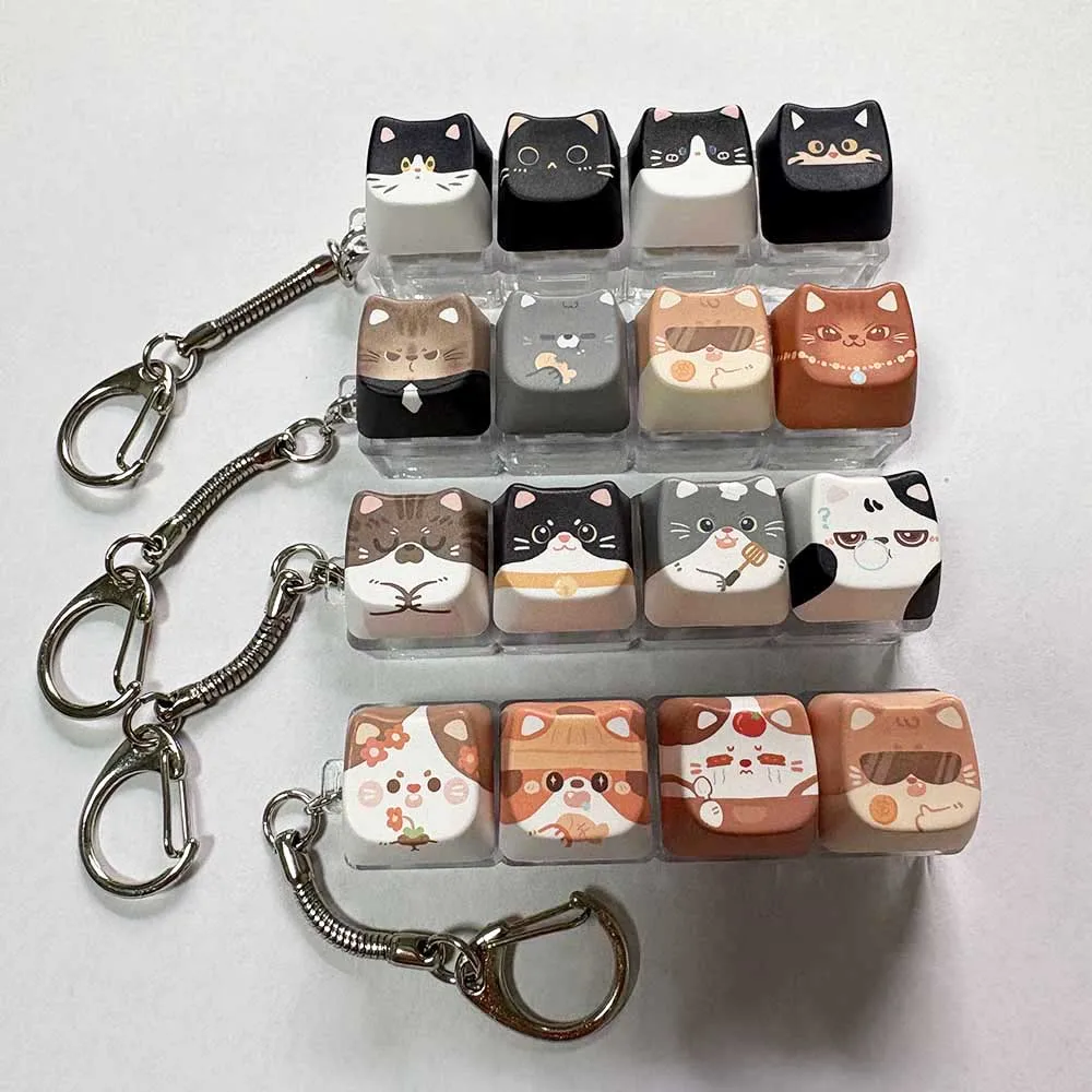 Cat Claw Keychain Key Ring Pendant Mobile Phone Backpack Pendant Desktop Accessories Fingertip Office Decompression Press Tools