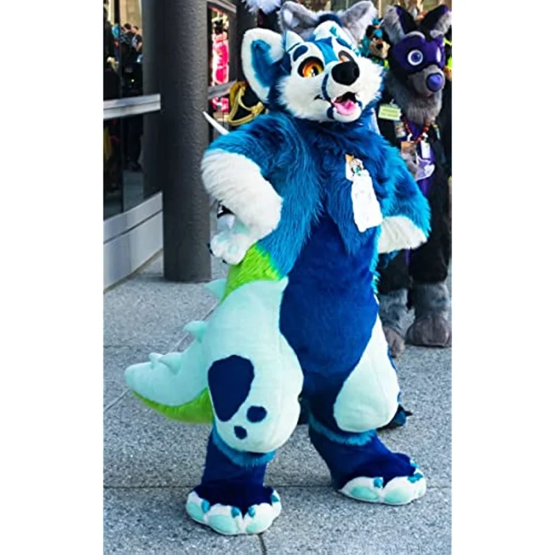 Blue Husky Doll Dress Furry Youth Clothing Full Set Furry Set Halloween Christmas Large Event Performance Clothing