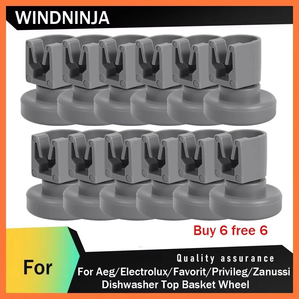 عجلة سلة علوية لغسالة الأطباق لقطع غيار Aeg/Electrolux المفضلة/Privileg/Zanussi مجموعة العجلات العلوية 12 قطعة