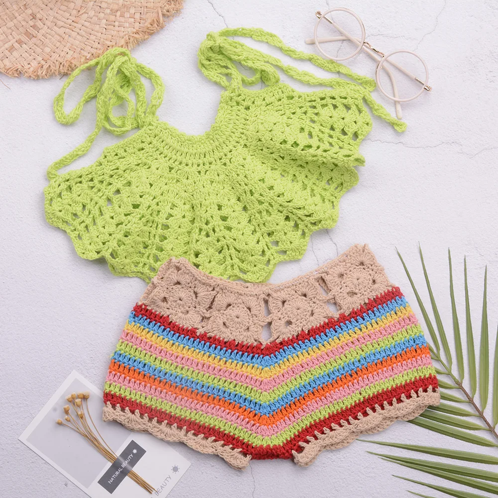 

Handmade Beach Children's Split Swimsuit Or Hot Spring Resort Beach Bikini for Little Girls