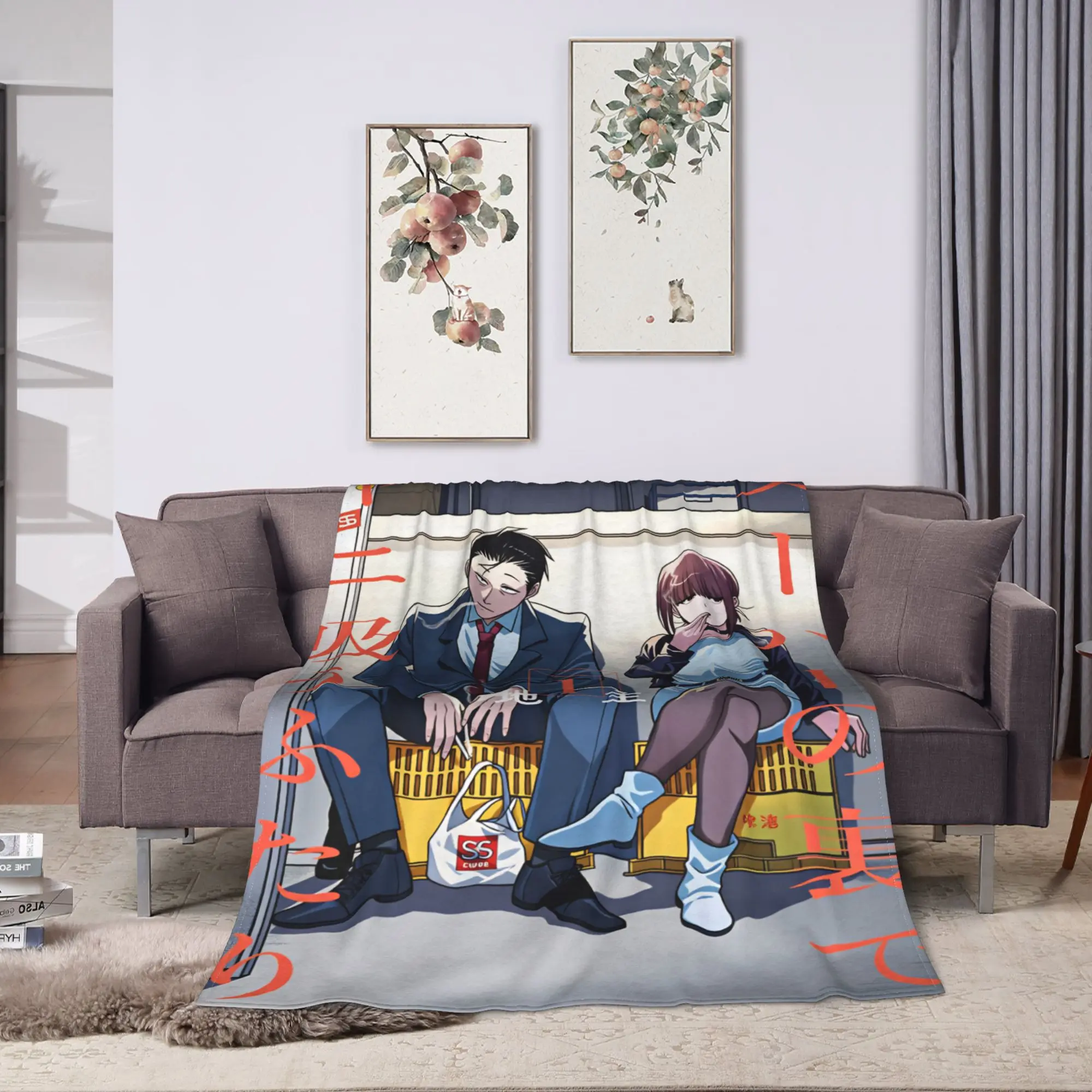Warm Soft Blanket Camping Smoking Behind the Supermarket with You Bedding Throws  Flannel Bedspread For Couch Sofa Bed Cover