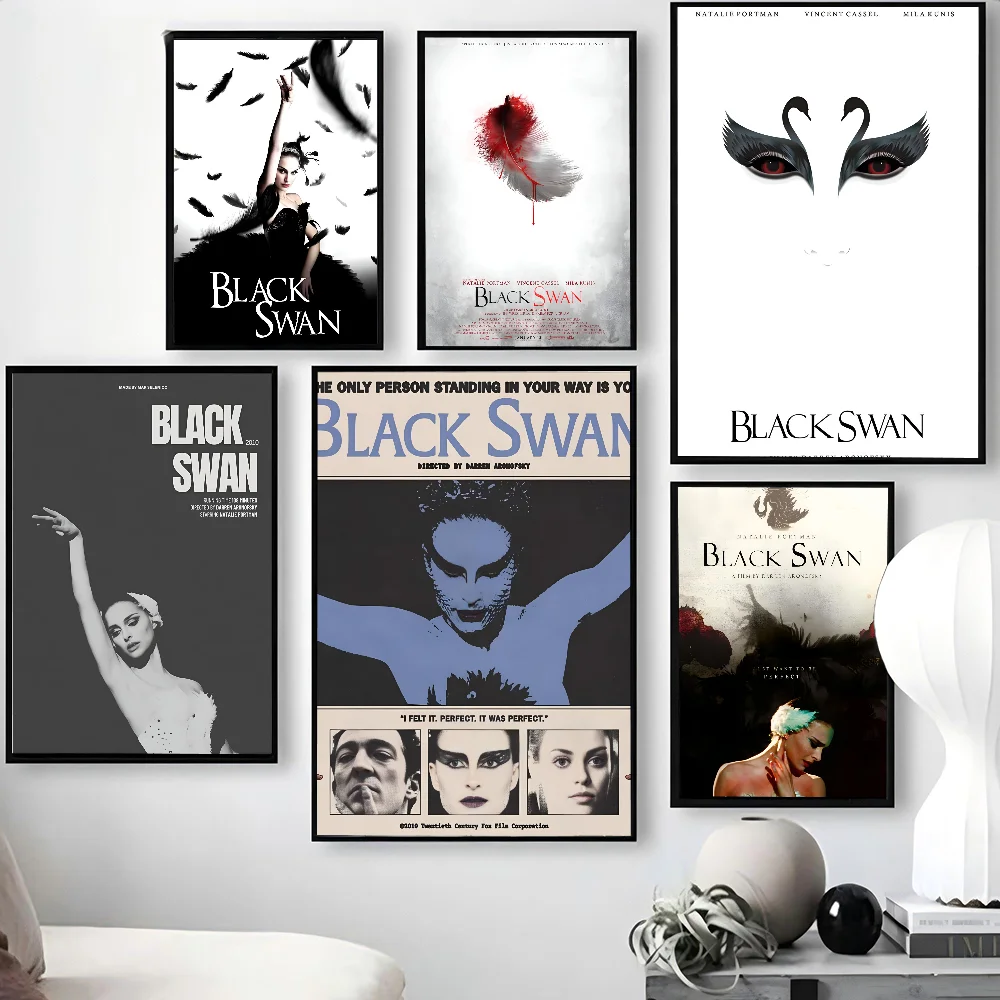 1 قطعة فيلم البجعة السوداء الكلاسيكية أنيمي المشارك المشارك ورقة طباعة غرفة المعيشة المنزلي غرفة نوم مدخل بار مقهى الفن اللوحة الديكور #2