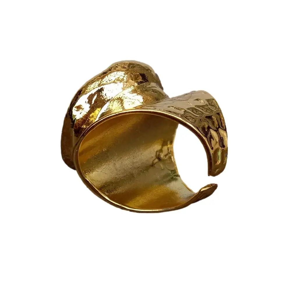 Y·YING Cultured White Baroque Pearl Gold Plated Finger Ring Adjustable Rings For Women Jewelry
