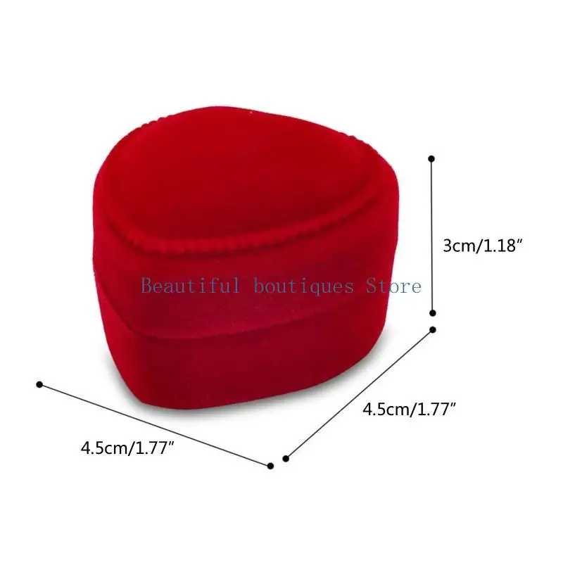 U4LF Red Heart Ring Box Ceremony for Case for Ring Endring Jewel