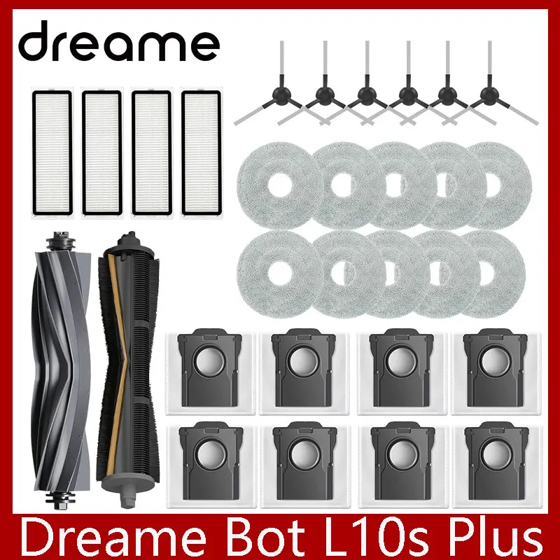 Dreame Bot L10s Plus RLL42SD Запасные части для робота-пылесоса Расходные материалы Основная боковая щетка Hepa-фильтр Швабра Тканевый мешок для пыли Аксессуары