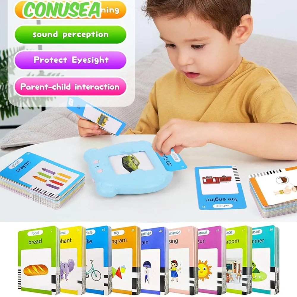 Peuter Leren Machine Praten Flash Kaarten Boeken voor 1-3 Jaar Oud Ontessori Speelgoed Voorschoolse Vroege Educatief Speelgoed voor Baby
