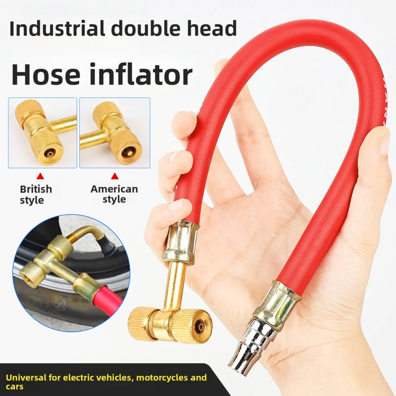 

Two-in-one motorcycle tire inflation head, tire repair tool, bicycle inflation nozzle, inflation rod, double-head inflation pump