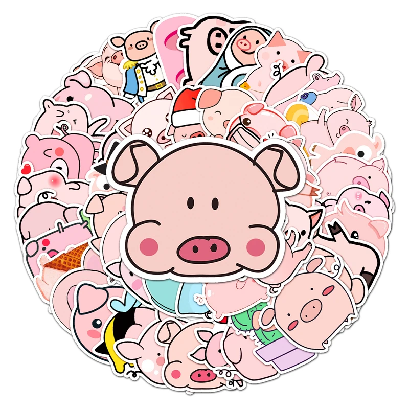 50pcs Little Pig Stickers paster Cartoon characters anime movie decals scrapbooking diy waterproof decorations