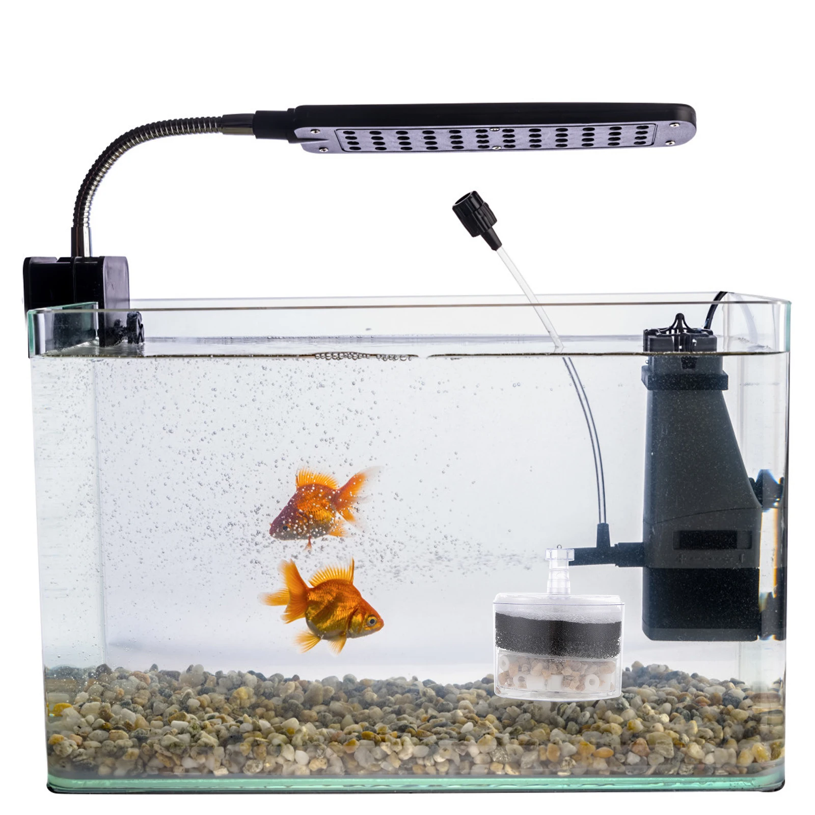 

Oxygen Enhancing Fish Tank 10-40Cm Low Noise Energy Saving Aquarium Corner Multi Layer Media Ceramic Gravel Fish Tank