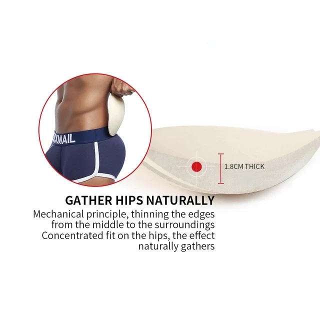 Magic hip Shaper Padded Butt Pads Breathable sponge Push Up Cup For Sexy hip enhancer Gay underwear men butt lifter panties