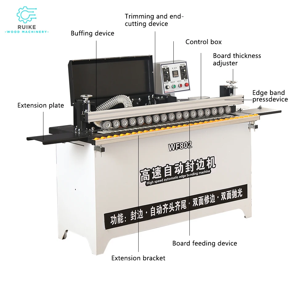 WF802 High-Speed Automatic Industrial Wood Based Panels Edge Banding Machine for Home Improvement Woodworking Offers Superior