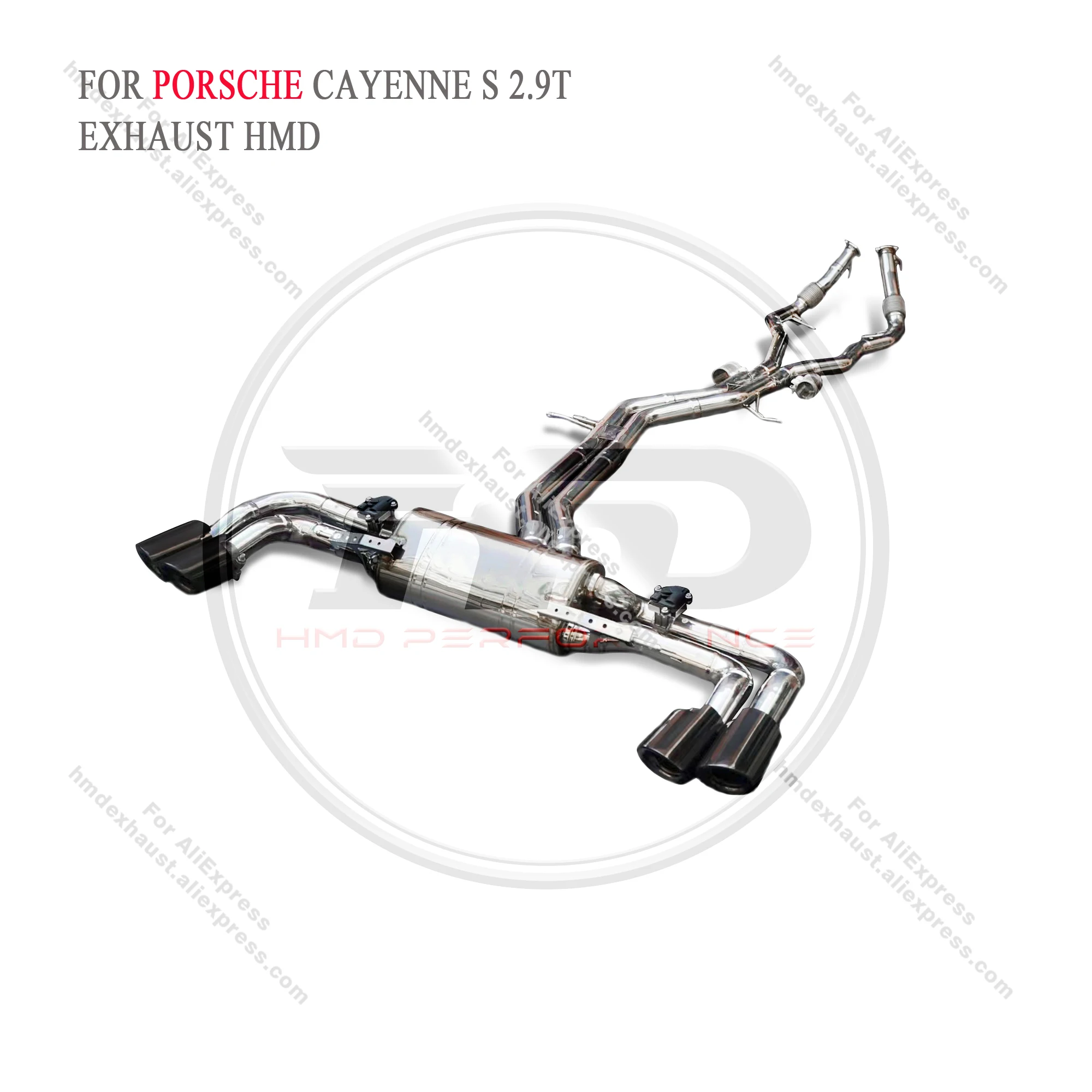 HMD Catback for Porsche Cayenne S 2.9T Exhaust System Stainless Steel Performance Muffler Valve Pipe Tips Car Accessories