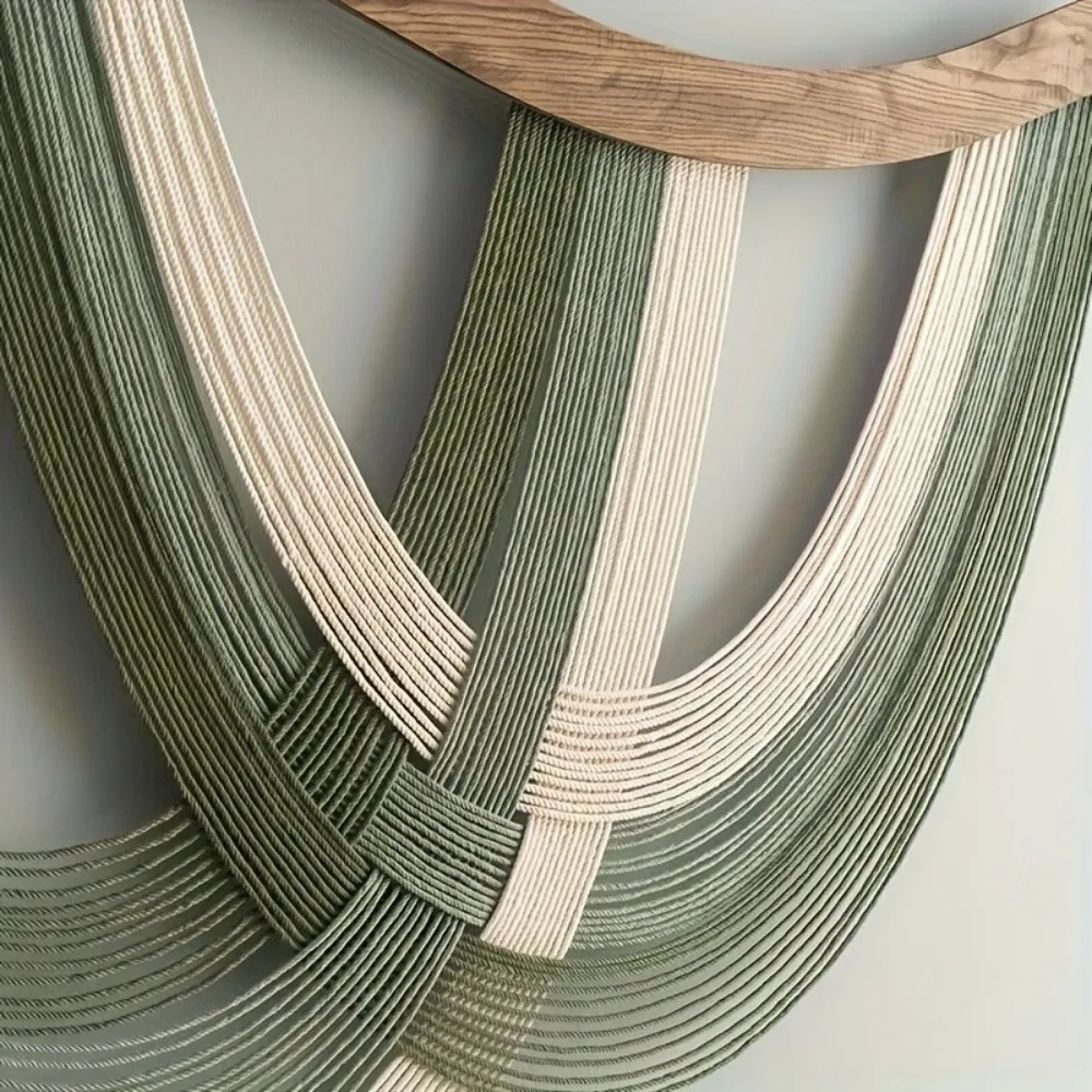 Crafts Wooden Bohemian Wall Decor Retro Yarn Woven Wall Art Tassel Tapestry Aesthetic Wall Hanging Pendant Living Room