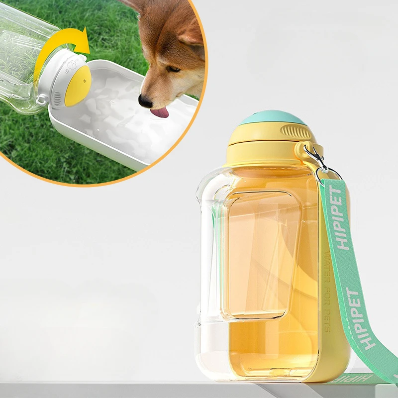 

1L/1.5L New Pet Large Capacity Ton Cup Portable Dog Out Kettle Cat White Yellow Black Water and Food Integrated