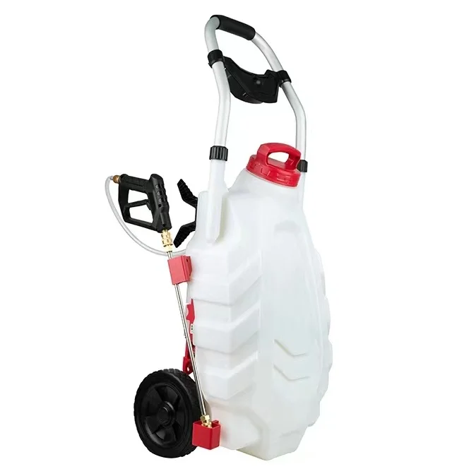 

White 34L Trolley Electric Garden Water Mist Trolley Sprayer With Wheels