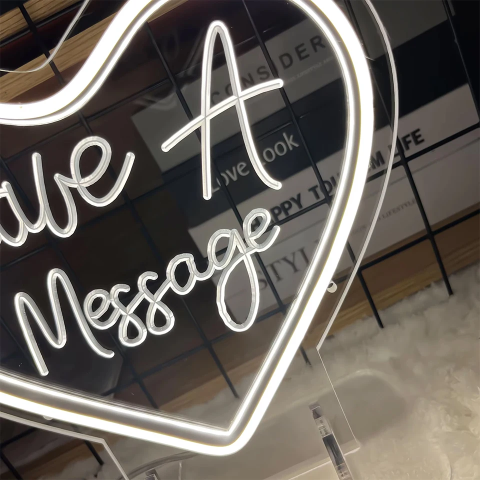 Custom Neon Signs Personalized 3D Embossed Love Heart LED Light for Bedroom Wedding Decor Coffee Bar Decoration Valentine Gift