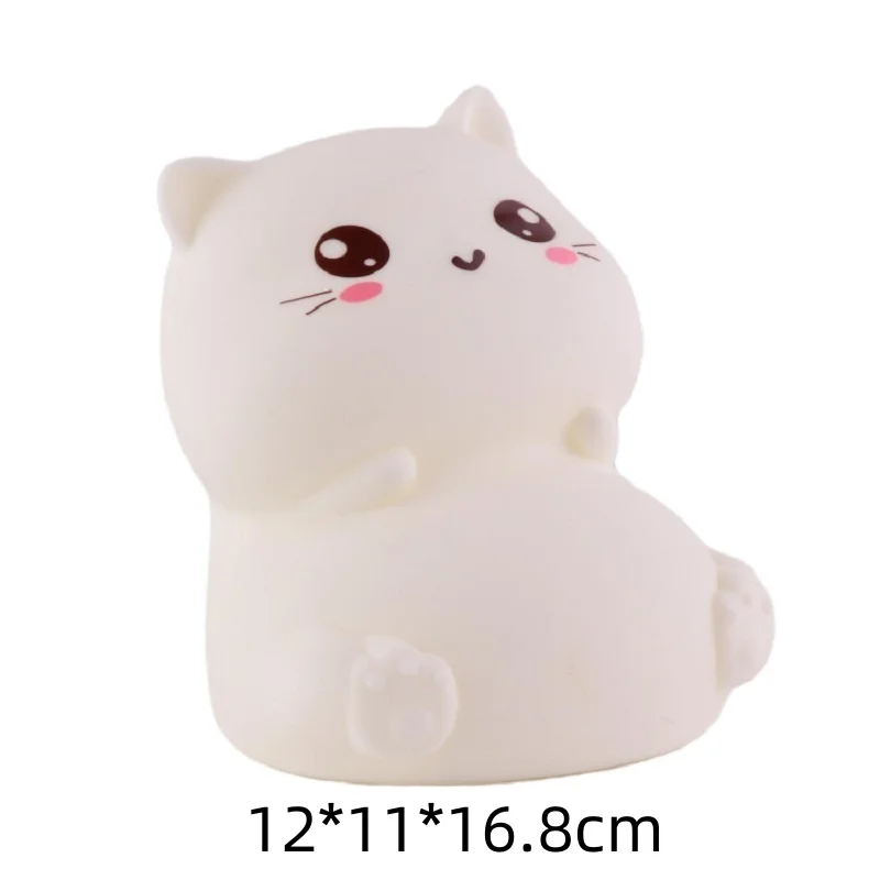 Moderno e creativo cartone animato simpatico gatto silicone luce notturna per bambini studente luce di ricarica comodino atmosfera regalo di compleanno luce notturna