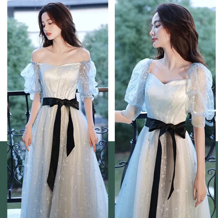 

Reject Return A125 Sweet Memory Plus Size Bridesmaid Dresses Lady Girl Woman Prom Half Sleeves Mesh Tulle Wedding Party Dress