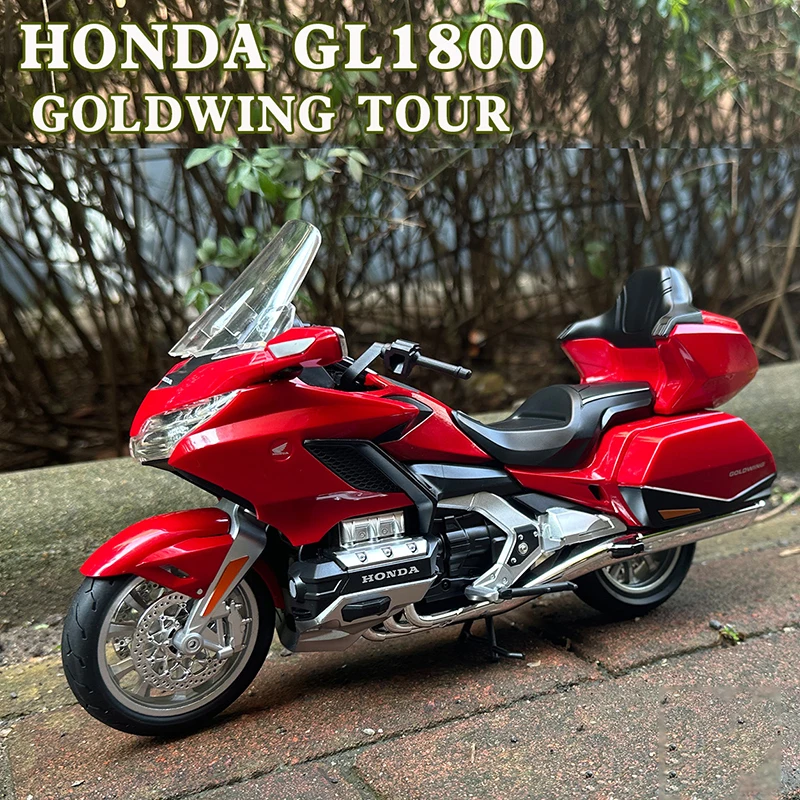 

1:9 Honda Gold Wing Tour GL1800 Литая под давлением модель мотоцикла из сплава, коллекция автомобилей, звук и свет, внедорожный автоцикл, игрушечный автомобиль