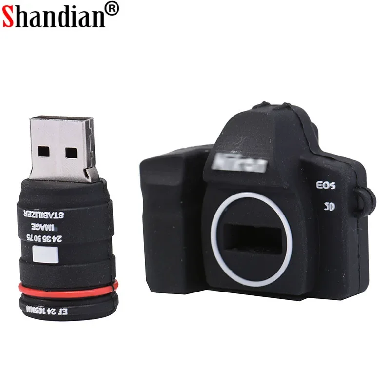 

Cartoon Camera USB 2.0 Flash Drive 4G 8G 16G 32GB 64GB 128G Photo Studio Gifts Pen Drives 100% Real Capacity Memory Stick U Disk