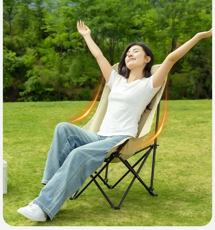 

Outdoor moon chair folding chair camping sit and lie down portable