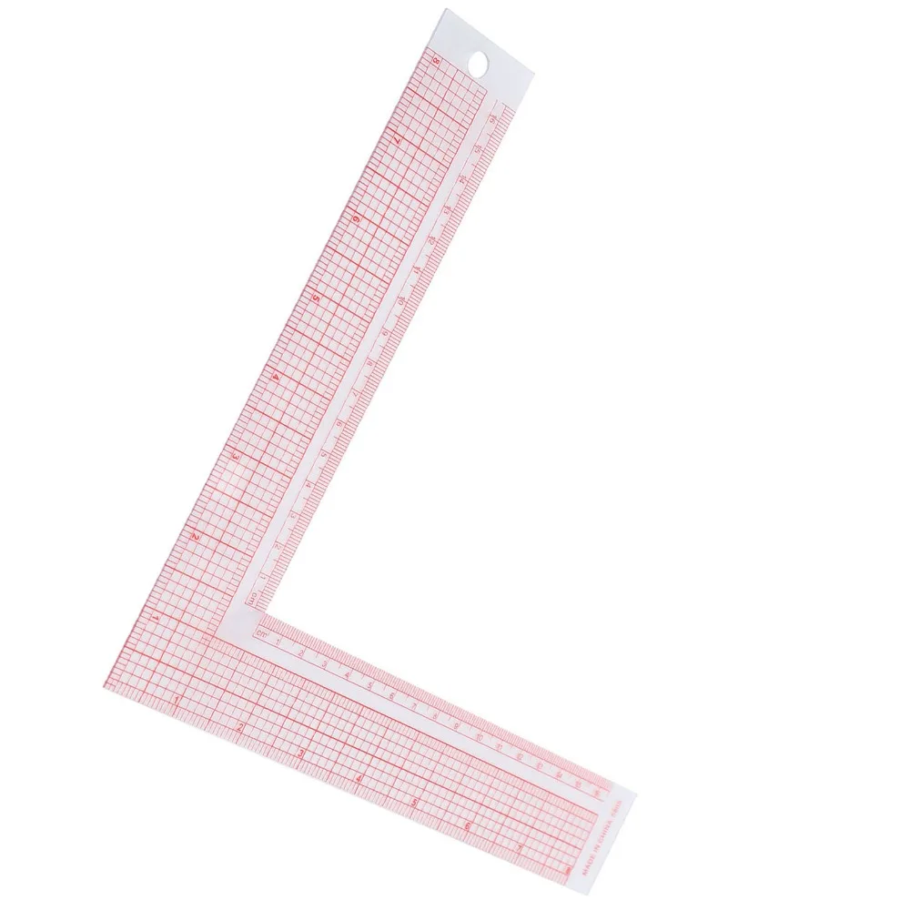 Measuring Tool 90 Degree Square Ruler Plastic Arc Line L-Shaped Ruler Sewing Ruler Tailor Drawing