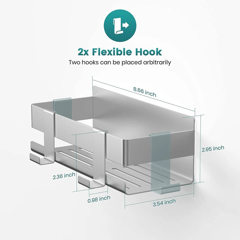 Shower Shelf Without Drilling Shower Basket Shower Shelf Stainless Steel Bathroom With Hook Is Removable