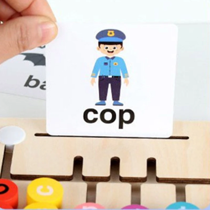 20CB English Teaching Aid Use Letter Form Words Vowel Game Toy English Letter Spelling Card for Practicing Word Spelling