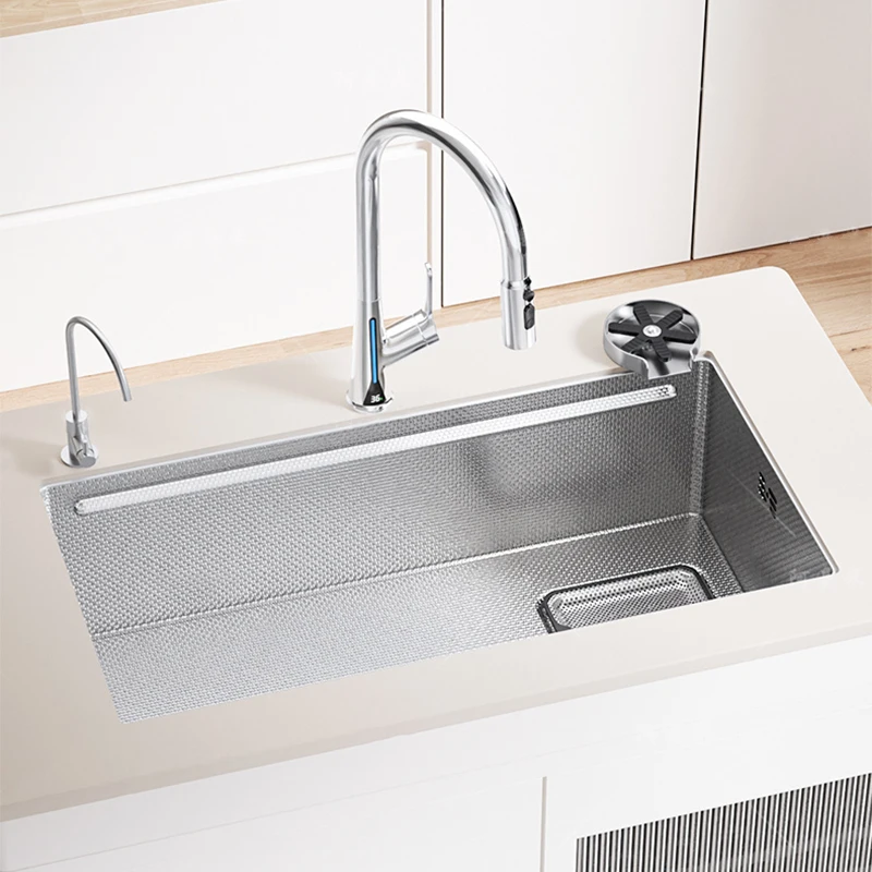16 Grade Stainless Steels Household Large Single Slot Dish Vegetable Wash Basin Can Be Installed Left or Right Kitchen Sink