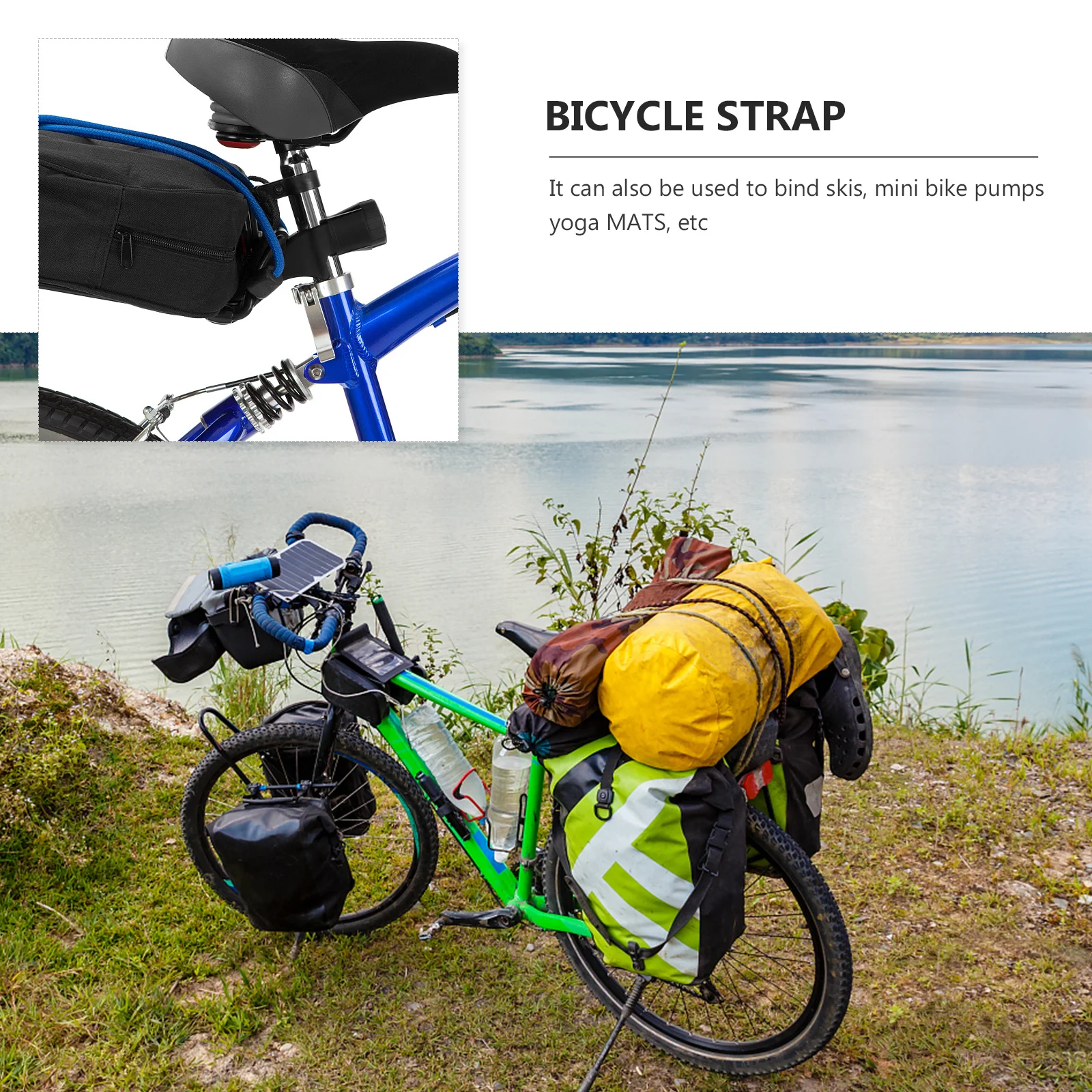 

12Pcs Reusable Cable Straps Nylon Strap Buckle Tie Fastening Cord Organizer for Wire Management Bike Ski Yoga Mat Storage