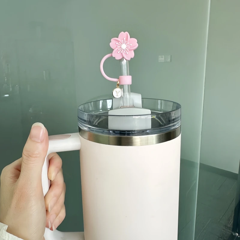 Haitang Flower Dustproof Straw Cover Reusable Silicone Straw Cover Party Decoration Cup Protector Accessories Anti overflow Plug