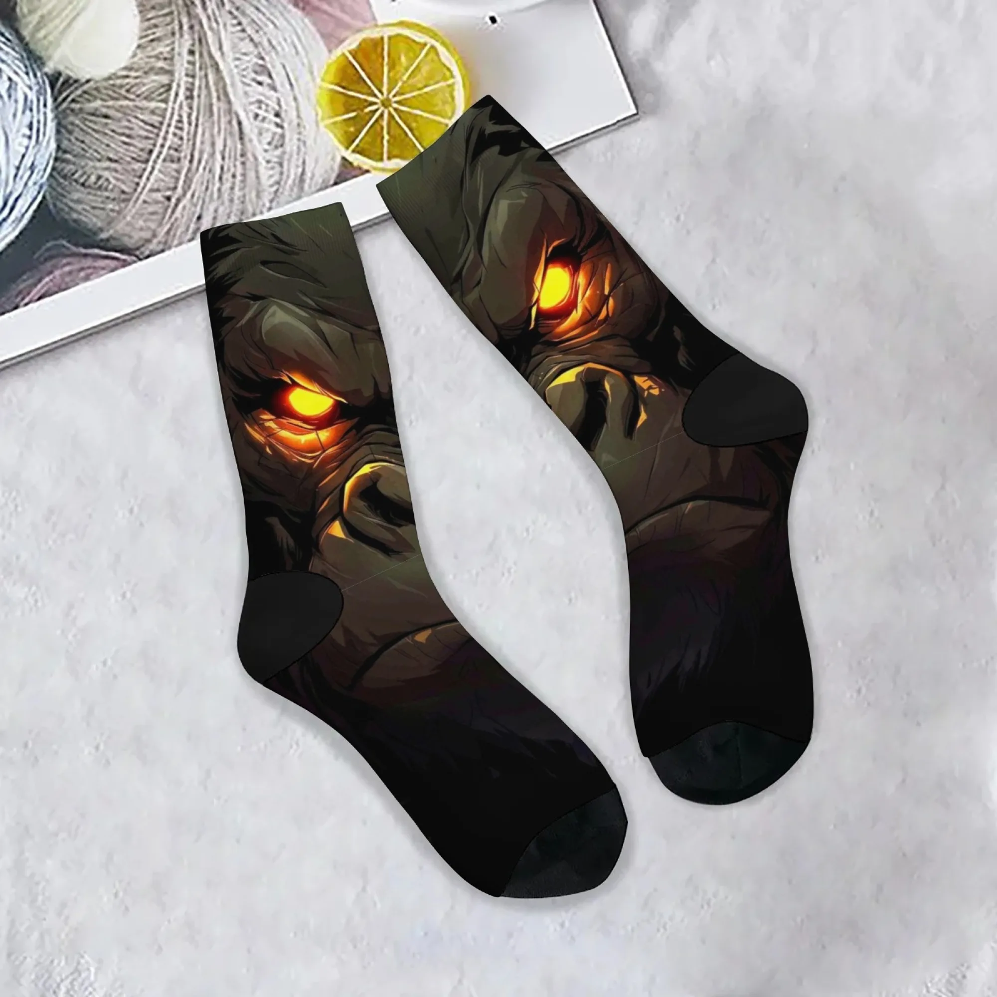 Harajuku Retro Gorilla Casual Print Socken Bequeme atmungsaktive rutschfeste Herrensocken Trendige Accessoires Crew Socken Spaß Geschenk