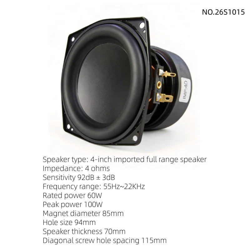 1pcs/lot 4-inch full range speaker, full tone speaker, delicate high tone, transparent mid tone, strong low tone