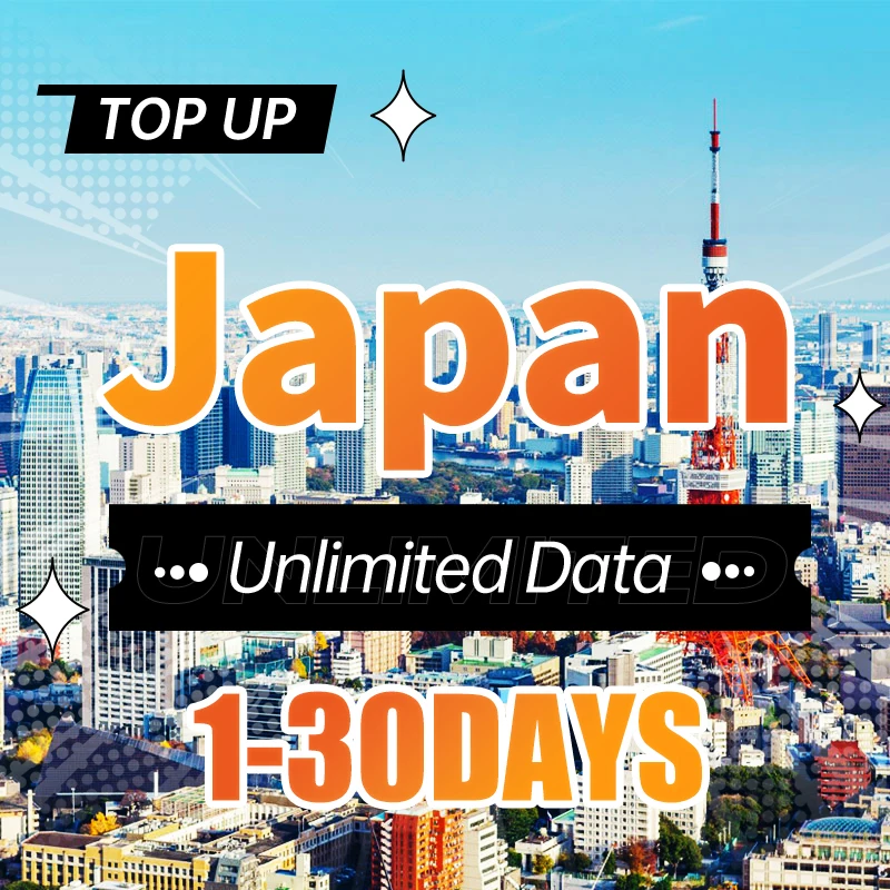 Japan Prepaid SIM card unlimited data 1-30days No registration no contract plug and play support  esim top up