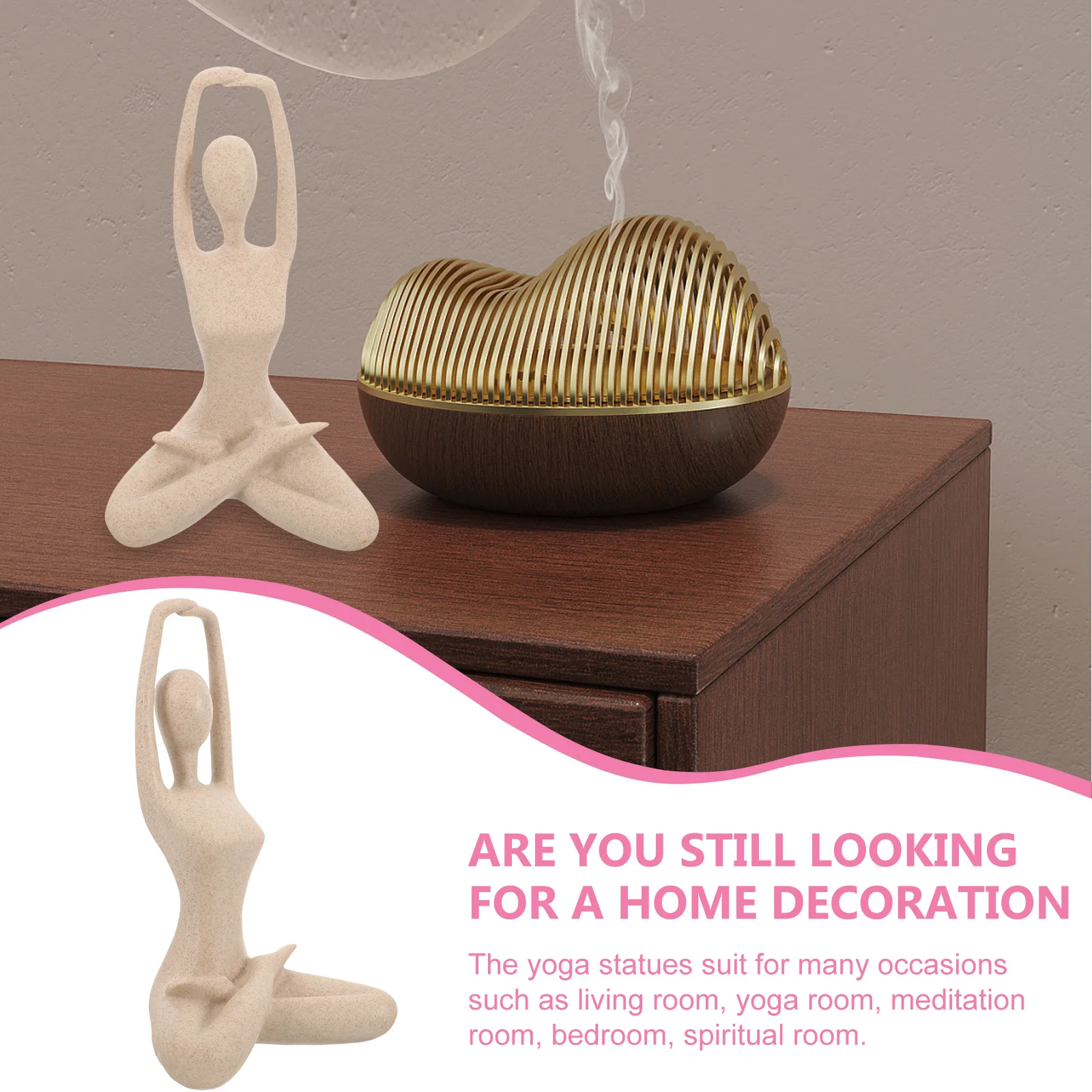 

Yoga Figure Ornaments Home Decor Figurines Room Sports Statue Decorations Synthetic Resin Sculpture for Woman Statues Themed