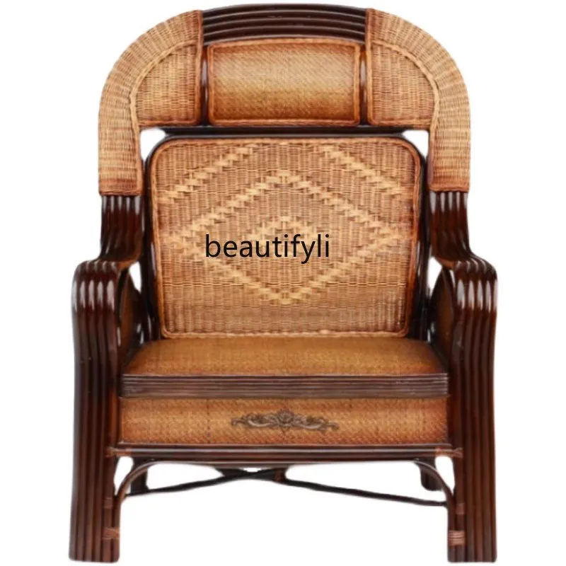 

Natural Real Rattan Backrest for the Elderly Buddha Chair Customized Single Widen plus Size Meditation Yoga Cross-Leg Office