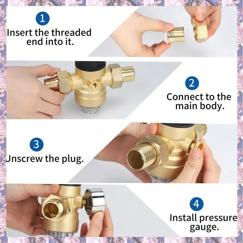

Retail 2X Pressure Regulator Water With Pressure Gauge Water And Screen Filter 3/4 Inch DN20 Pressure Regulator