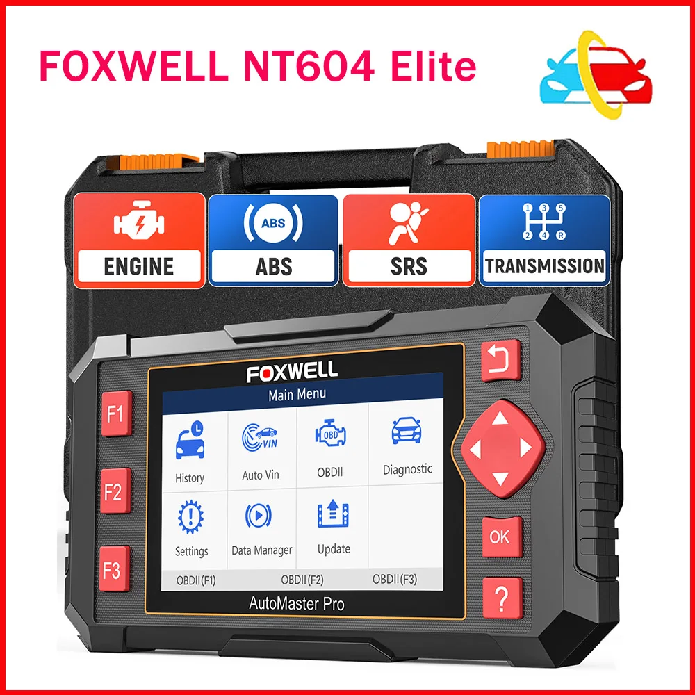 

FOXWELL NT604 Elite-Enhanced 4 system ABS SRS Engine Diagnostic Scanner and OBDII Code Reader Auto Car Scanner Auto Diagnosis