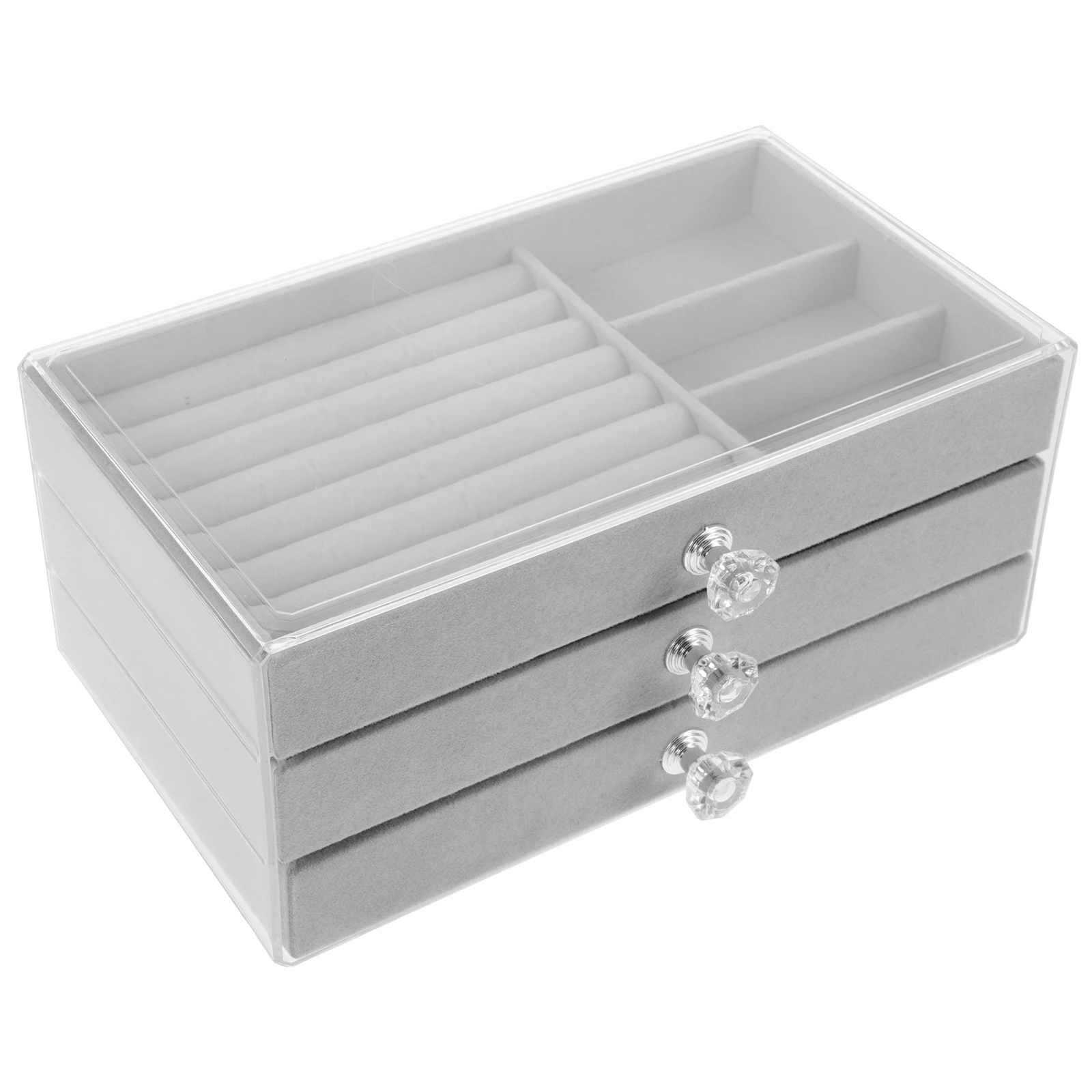 

Jewelry Box Compartments Multilayer Necklace Jewelry Box Transparent Necklace Earring Storage ganizer Travel Case Plastic