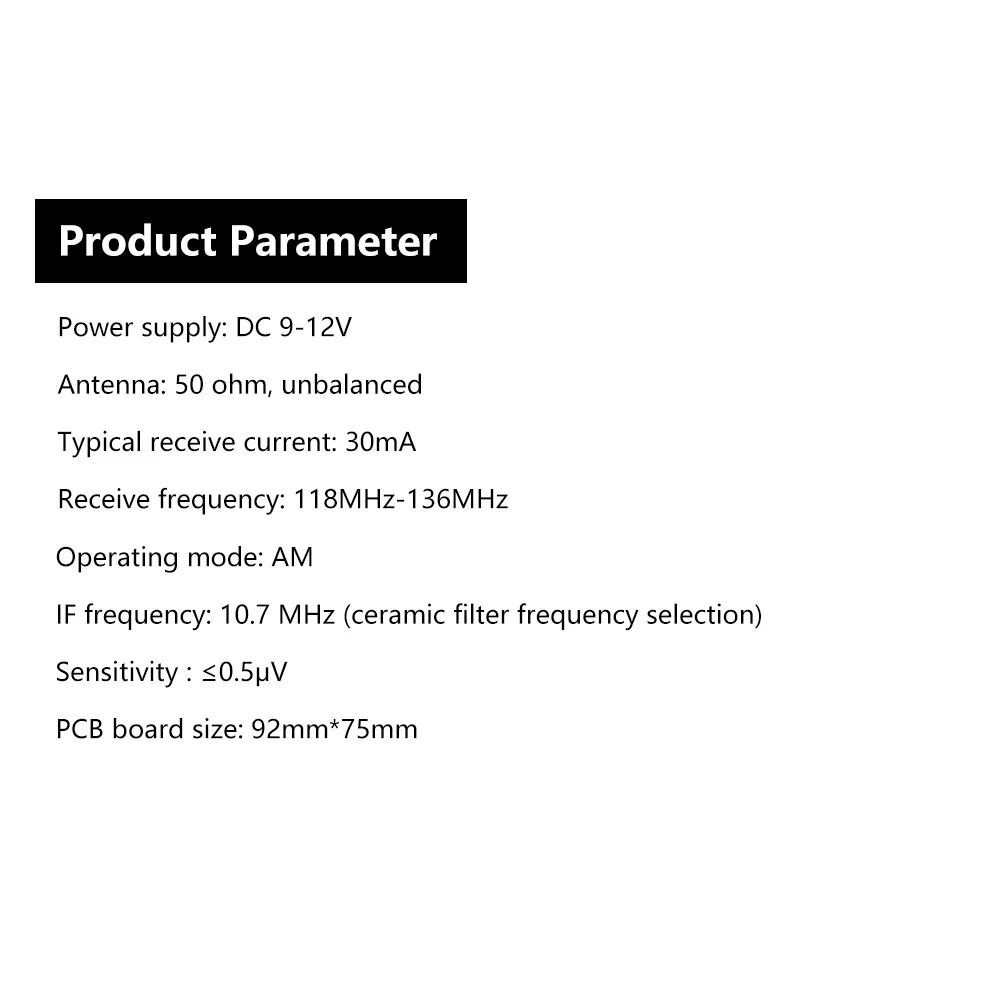 Hochsensitives Luftfahrtband-Empfängermodul DIY-Kit DC 7,2-9,0V Frequenz 118-136MHz für Funksteuerungsanwendungen – Detail 7
