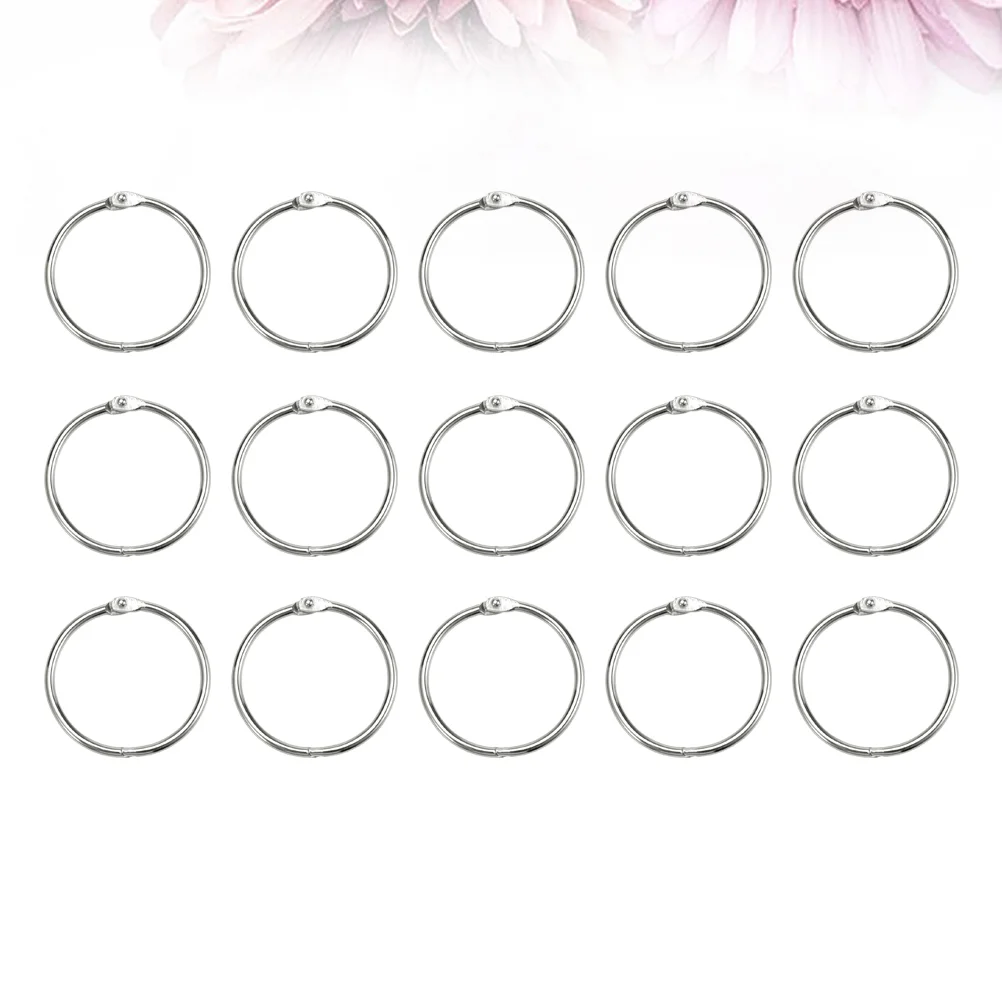 

100Pcs Loose-Leaf Connective Rings DIY Opening Connective Hoops Binding Rings (Inner Diameter 25mm Outer Diameter 30mm)