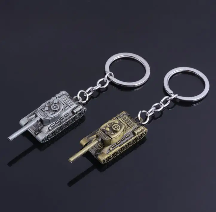 100PCs 3 Colors Tanks Key chain Metal Key Rings For Gift Simulated Tanks Keychain Jewelry Game Key Holder Souvenir SN