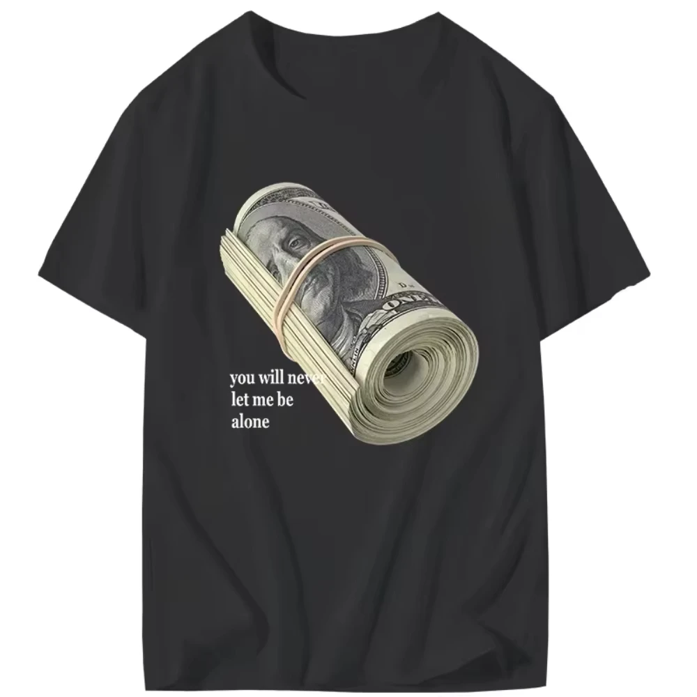 

Bundle of Banknotes Vintage Printing Mens T Shirts Streetwear Hip Hop Cotton Short Sleeves Harajuku Casual Funny Men's Clothing