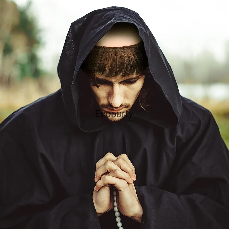 วิกผมผู้ใหญ่แบบตลกสำหรับคอสเพลย์พระสงฆ์ หัวล้าน สีน้ำตาลเงิน วิกผมสังเคราะห์ สำหรับงานฮาโลวีน งานคาร์นิวัล ปาร์ตี้ ชุดแต่งกายชายชรา อุปกรณ์ประกอบผม