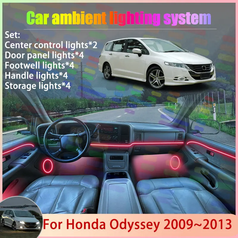 

For Honda Odyssey RB3 RB4 2009~2013 2010 2011 MK4 2/18 in 1 Car Atmosphere Light Lamp RGB Shade Ensemble Streamer Atmosphere Set