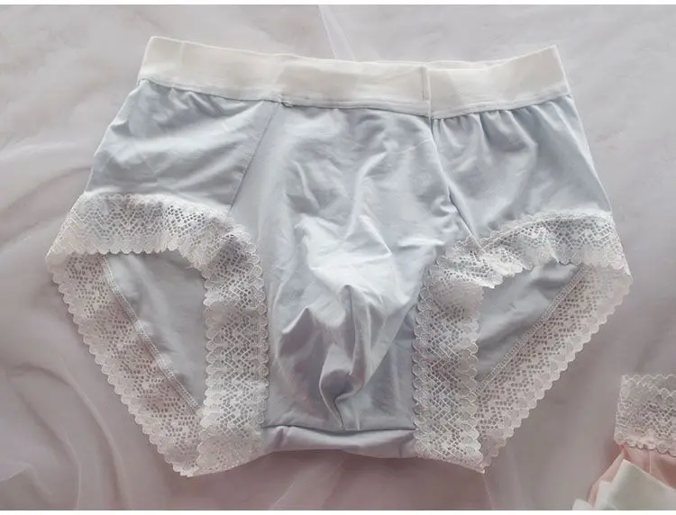 Slip BF da uomo con orlo in pizzo rosa modale morbido privato FKK Party Harajuku Run Touring