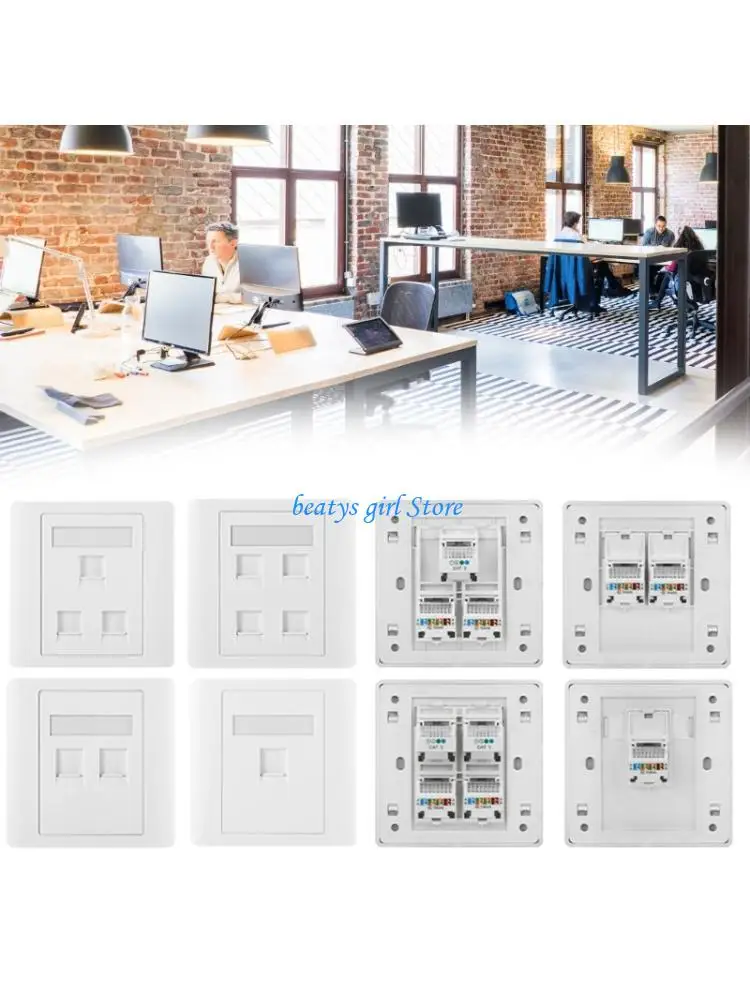 C7AB Tool Easy Keystones Plugs Wall Plate with Gold Plate Contacts Flame Retardant Net Plate for Reliable Transmission