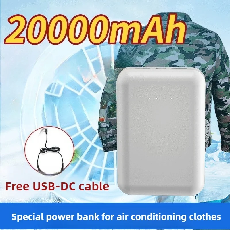 New Style 20000mAh Air-conditioned Clothing Power Bank with Dual USB Ports, Built-in Fan with Adjustable Gears